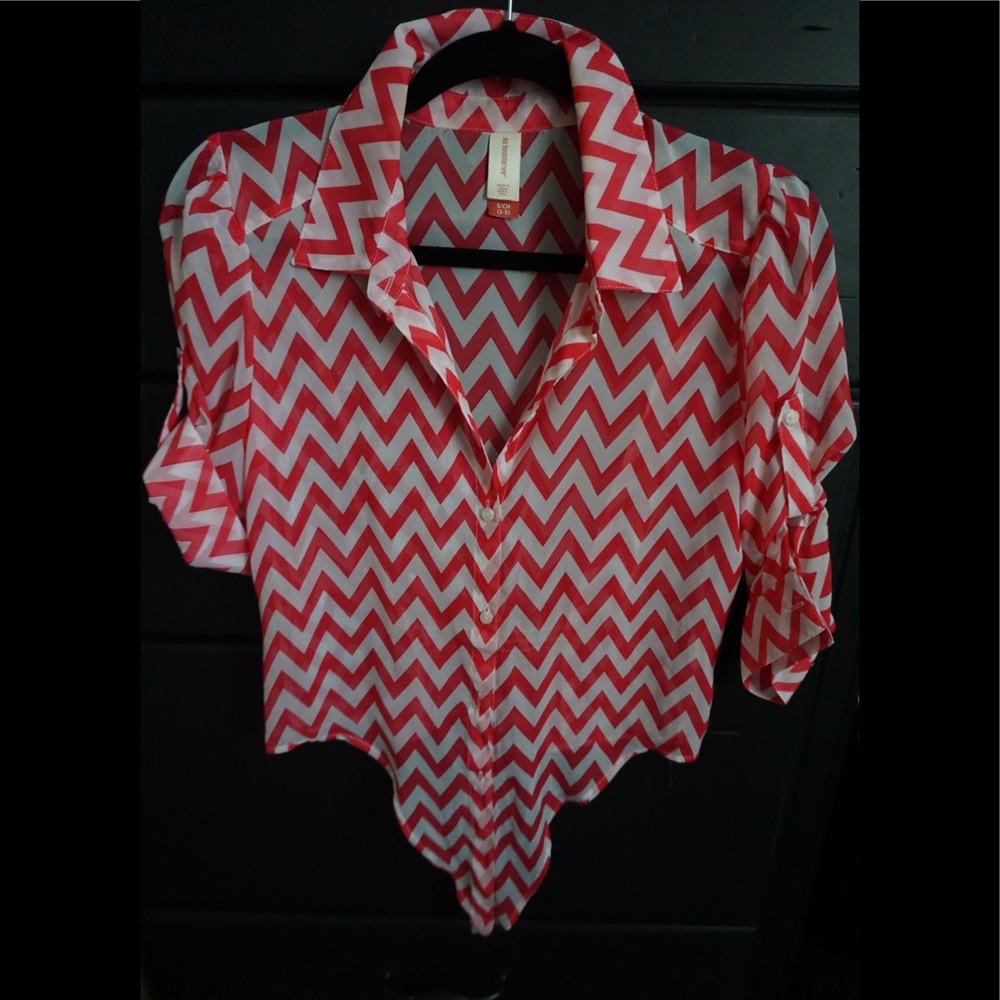 Hot pink tie front top